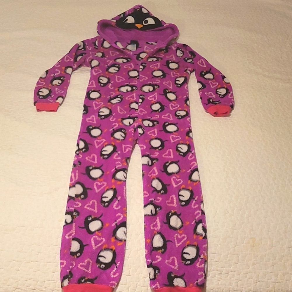 Penguin Onesie Hooded Footed Pajamas Plush Material